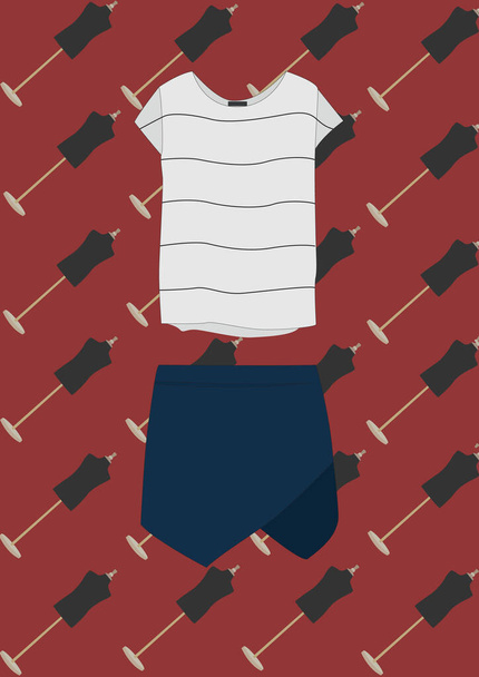 T shirt and short - Вектор,изображение