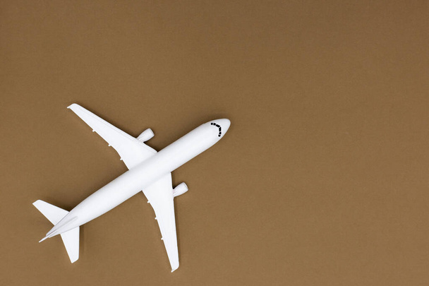 Modelvliegtuig, vliegtuig op pastelkleurige achtergrond - Foto, afbeelding