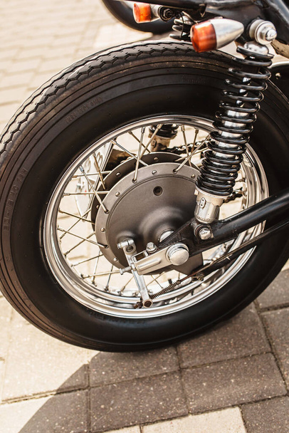 Gran Turismo Classic Drum Brake Motorcycle Wheel - Vintage Bike - Фото, изображение