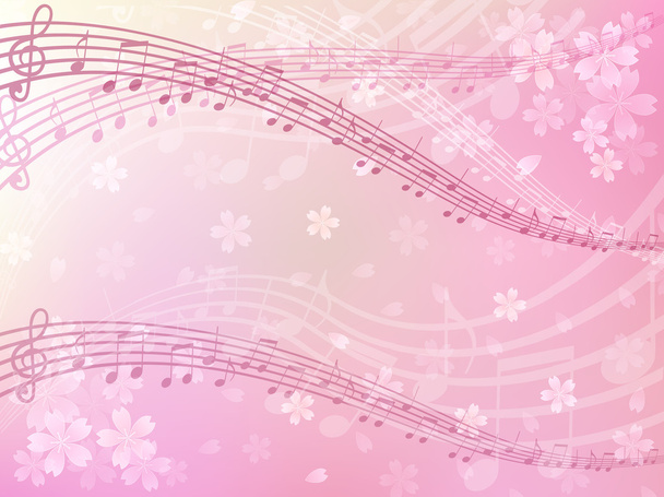 Sakura music background - Vector, Image
