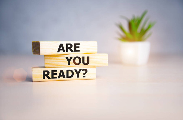 the text on wooden blocks : Are You Ready - Foto, imagen