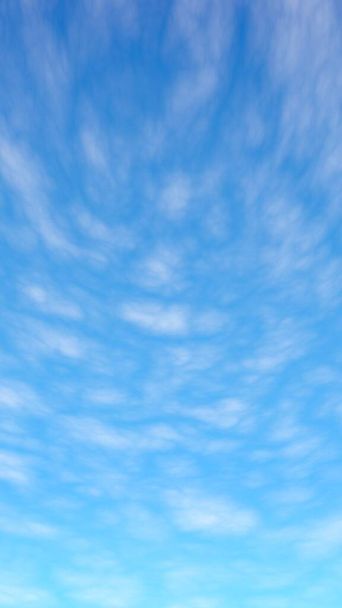 Синій фон неба з білими хмарами. Кумули білі хмари в ясному блакитному небі вранці. 3D ілюстрація
 - Фото, зображення