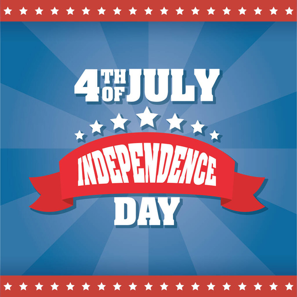 usa independence day with ribbon frame - Vector, Image