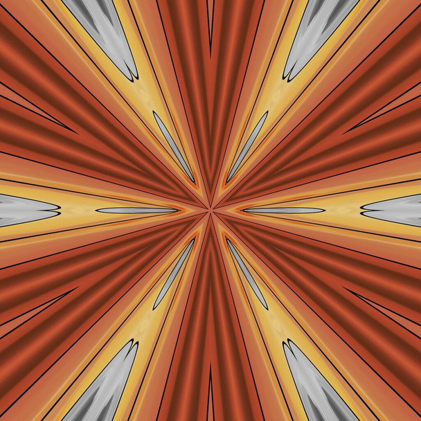 lineární červené hnědé a terakotové barevné vodorovné pruhy s dvojicí šedých oválných tvarů jako základní pro tvorbu mnoha vzorů a vzorů, včetně šestihranné květinové fantasy styl opakování obrázků - Fotografie, Obrázek