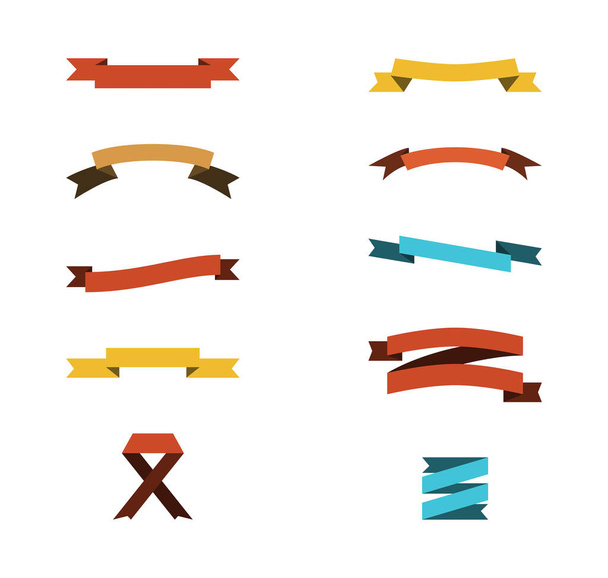 blank colorful ribbons with copy space on white background - Vector, Image