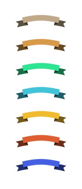set of blank colorful ribbons with copy space on white background - Vector, Image