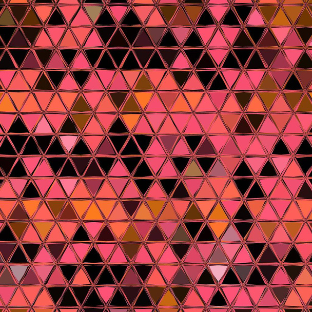 ζωηρά ροζ κόκκινα πορτοκαλί κορεσμένα χρώματα σε μαύρο φόντο αναταράξεις μετατροπή σε τριγωνικά μωσαϊκά σχέδια και σχέδια  - Φωτογραφία, εικόνα