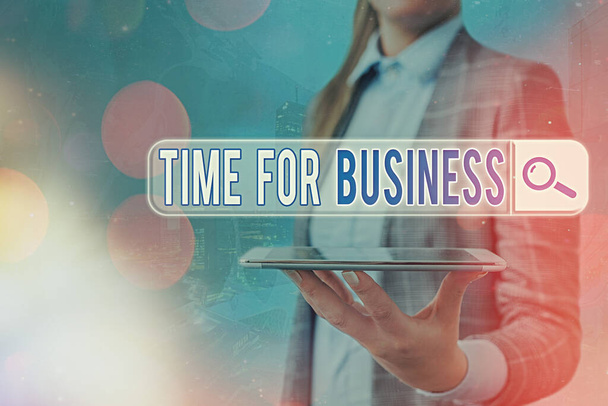 Signo de texto que muestra Time For Business. Foto conceptual cumplir con las transacciones dentro del período prometido al cliente
. - Foto, Imagen