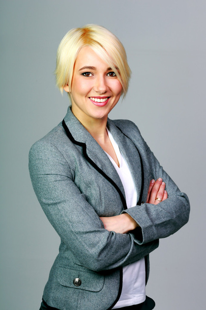 Happy blonde businesswoman - Foto, afbeelding