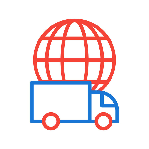 Global Delivery Icon In Trendy Style Isolated Background - Vector, Image