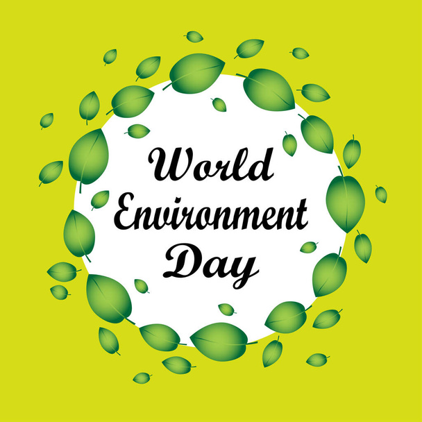 Παγκόσμια Ημέρα Περιβάλλοντος κάρτα με διακοσμητικά γράμματα - Διάνυσμα, εικόνα