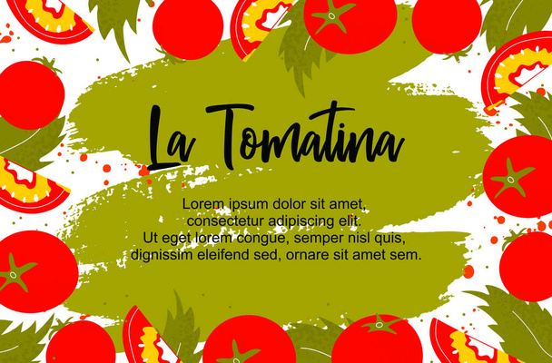 Template banner with tomato - Vektor, Bild