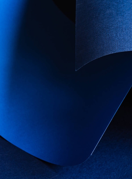 Abstract blue geometric  waves background with copy space - Zdjęcie, obraz