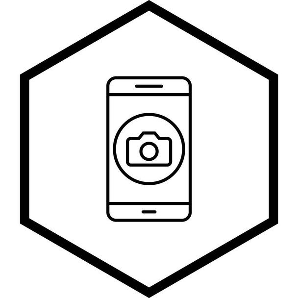 Camera mobiele applicatie pictogram in trendy stijl geïsoleerde achtergrond - Vector, afbeelding