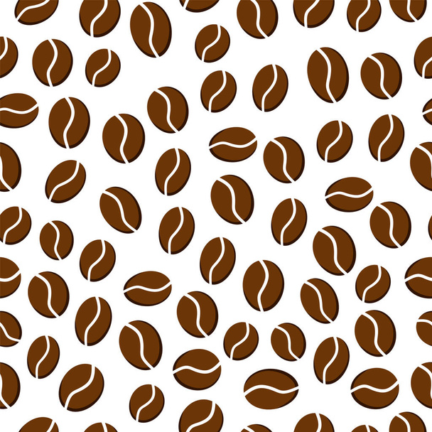 Aranyos zökkenőmentes háttér kávébab. Kávéminta. Modern nyomtatás az ötleteidhez. szeles illusztráció - Vektor, kép