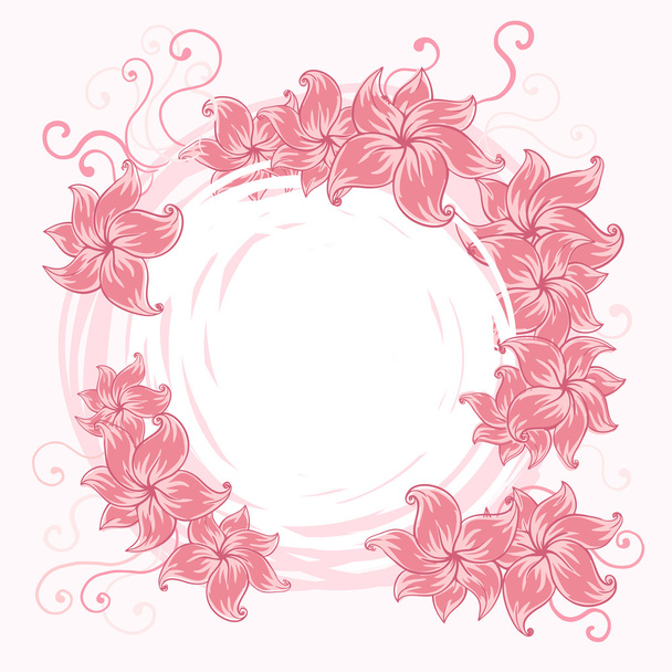 Romantic background with pink flowers - Вектор,изображение