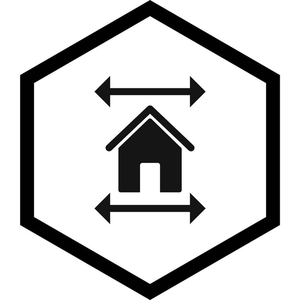 Знак икона недвижимости в модном стиле на изолированном фоне
 - Вектор,изображение