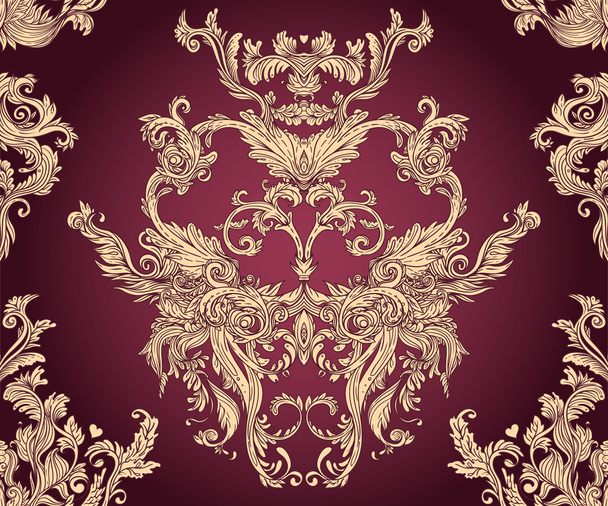 Vintage background ornate baroque pattern - Vector, afbeelding