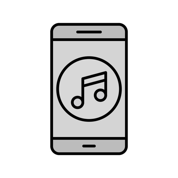  Εικονίδιο εφαρμογής mobile μουσικής σε μοντέρνο στυλ απομονωμένο φόντο - Διάνυσμα, εικόνα