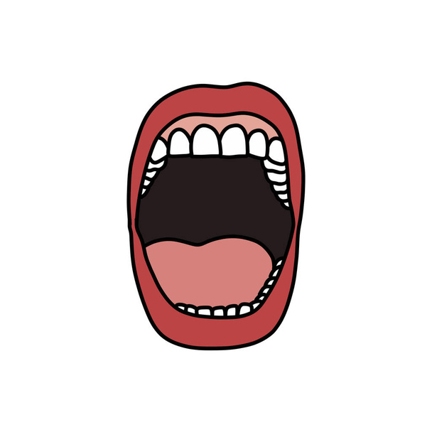 icono de garabato boca, ilustración de color vectorial
 - Vector, imagen