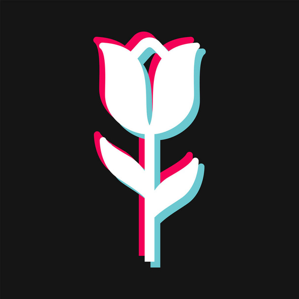  Tulpe Ikone im trendigen Stil isolierten Hintergrund - Vektor, Bild