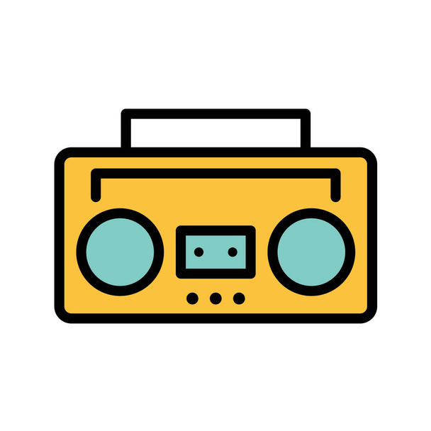 vector illustration, simple icon of cassette player - Vector, Image