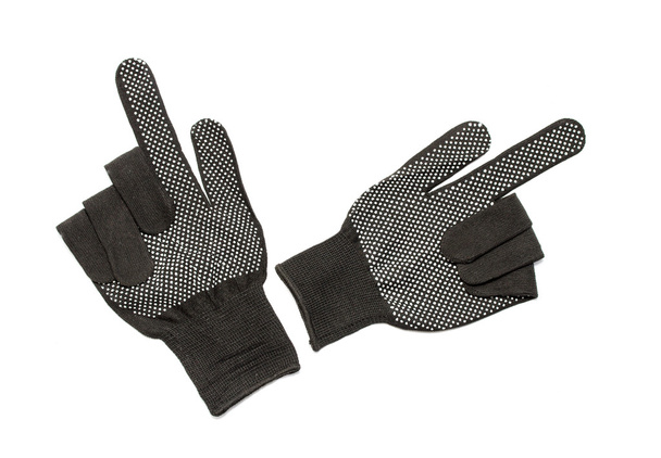 Black work glove isolated on white background. - Photo, Image