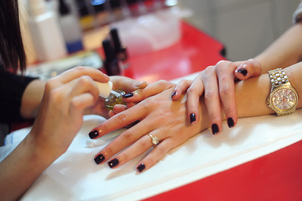 Professional nail polish applying - Photo, Image