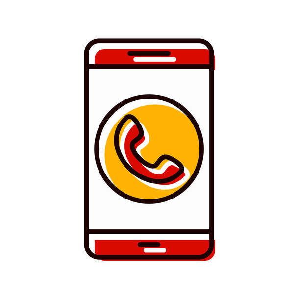  Bel mobiele applicatie pictogram in trendy stijl geïsoleerde achtergrond - Vector, afbeelding