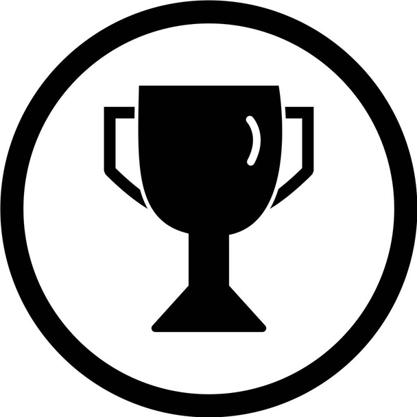 icono de copa de trofeo en círculo negro aislado sobre fondo blanco. deporte símbolo vector ilustración
 - Vector, Imagen