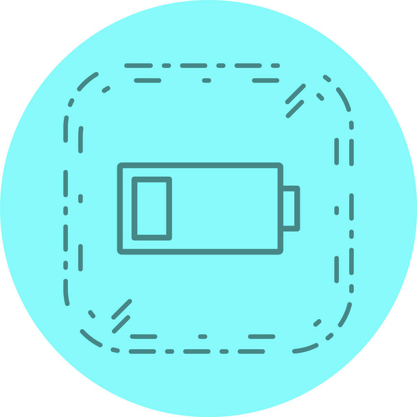 Низкая батарея икона Trendy Стиль Изолированный фон
 - Вектор,изображение