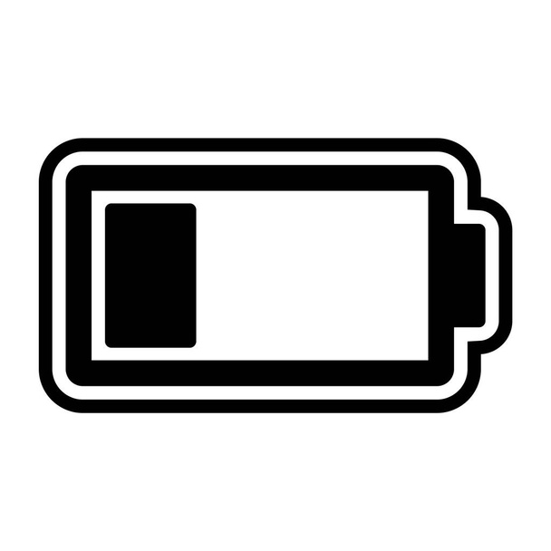 Низкая батарея икона Trendy Стиль Изолированный фон
 - Вектор,изображение