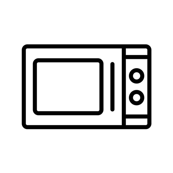 ícone do forno de microondas em estilo preto isolado no fundo branco. símbolo vetorial eletrodomésticos - Vetor, Imagem