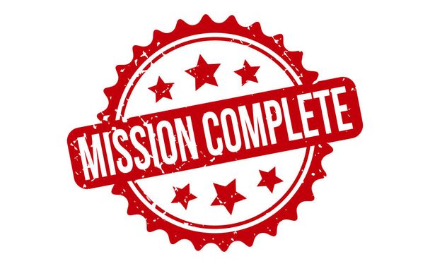 Missie Complete Rubber Stempel. Rode Missie compleet Rubber Grunge Stempel Seal Vector Illustratie - Vector - Vector, afbeelding