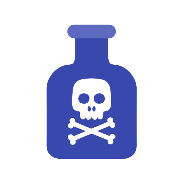 illustration of a skull with a bottle - Vector, Image