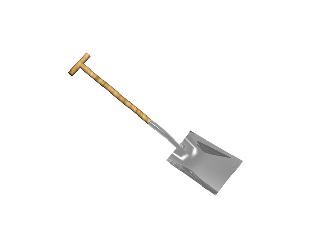 stainless steel shovel with wooden handle - Photo, Image