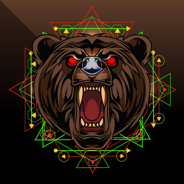 Bear esport maskot logosu tasarımı - Vektör, Görsel