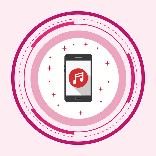  Icône d'application mobile de musique dans le backgroun isolé de style tendance
 - Vecteur, image