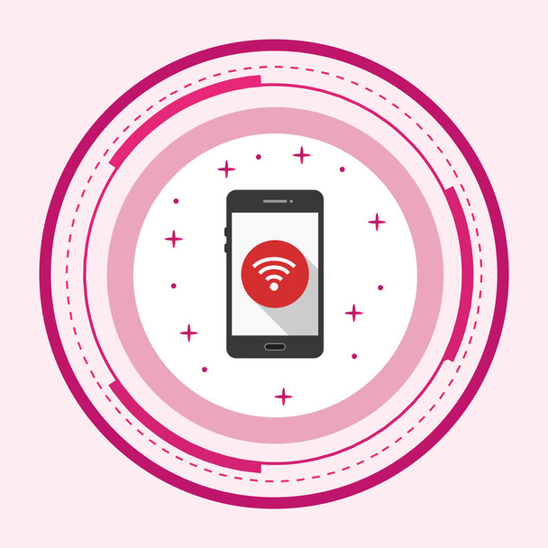 Icona di applicazione mobile Wifi nello stile alla moda Backgroun isolato
 - Vettoriali, immagini