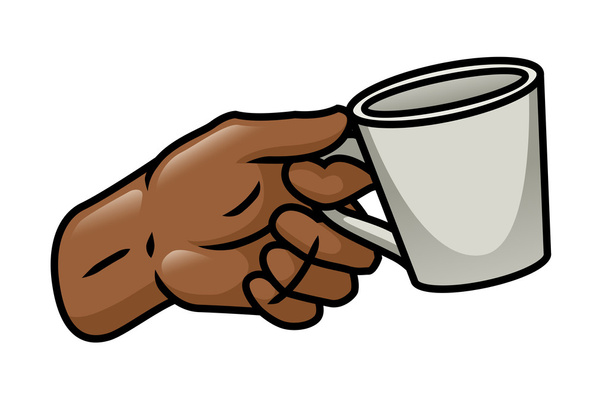 Hand Holding A Mug - Vector, Image