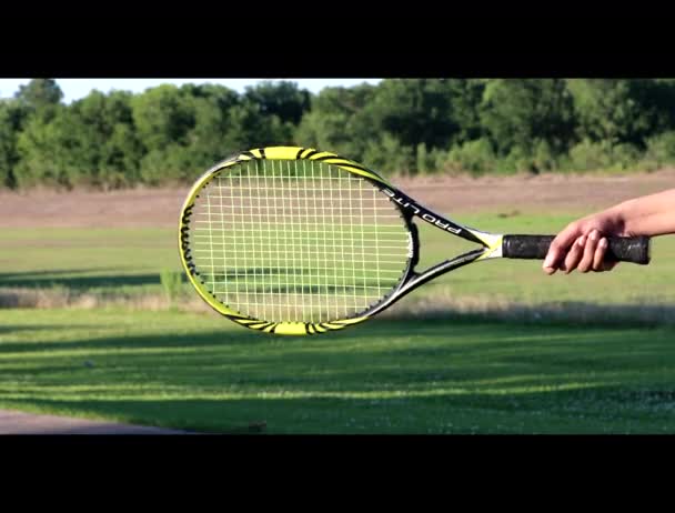 Tenis topu oyun sırasında ağa çarptı. - Video, Çekim