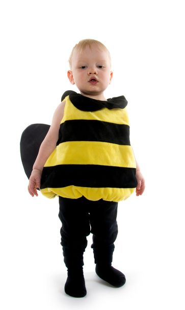 Baby boy in bumblebee costume - Fotoğraf, Görsel