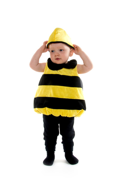 Baby boy in bumblebee costume - 写真・画像
