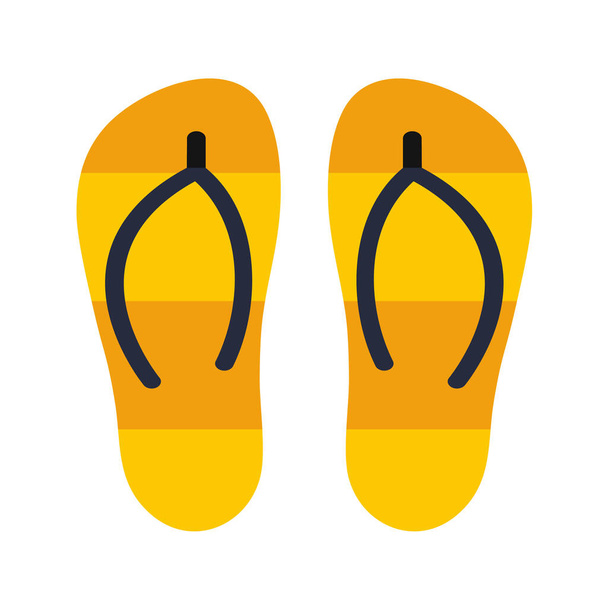 vector illustration of beach slippers - Vector, Image