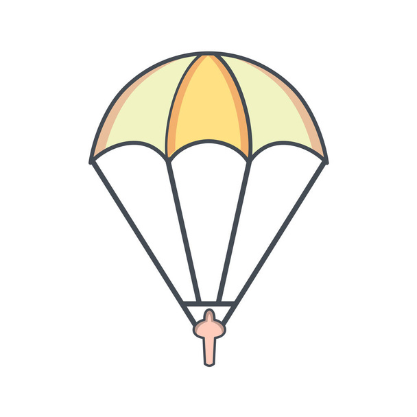 parachute icon in flat style isolated on white background vector illustration - Vector, Image