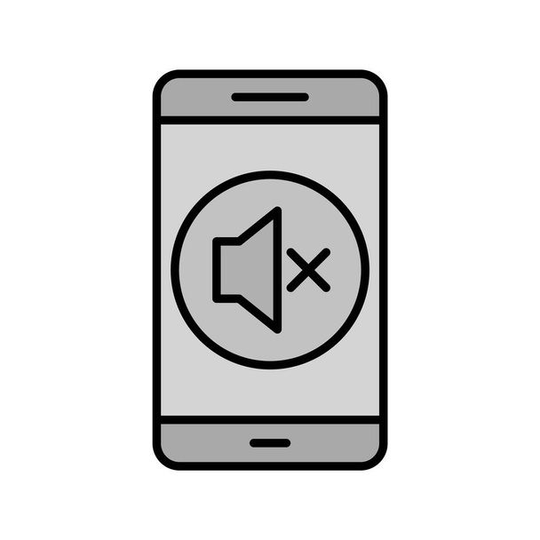 Silent Mobile Application Icon im trendigen Stil isolierten Hintergrund - Vektor, Bild
