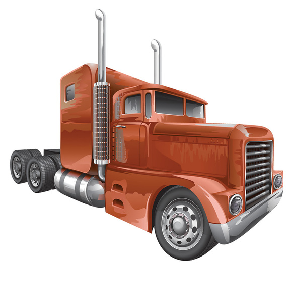 Brown truck - Vector, Image
