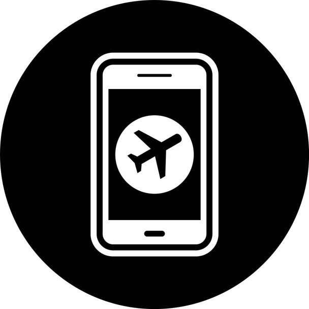 Иконка приложения мобильного режима самолета в модном стиле изолированный фон
 - Вектор,изображение