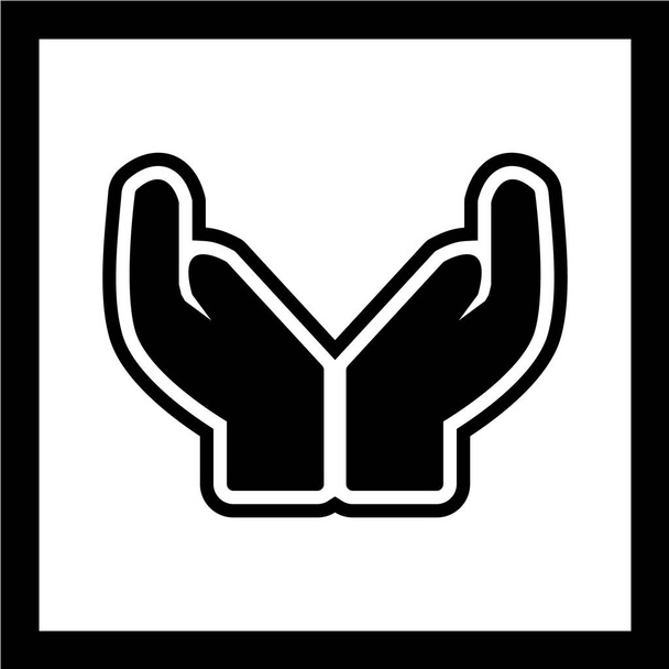 vector illustration of open hands icon - Vector, Image