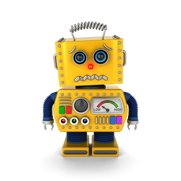 Lindo robot de juguete vintage a punto de llorar
 - Foto, imagen